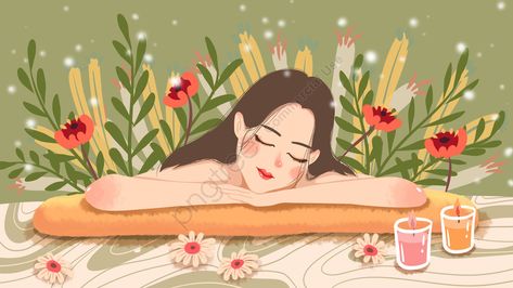 Massage Illustration, Spa Illustration, Fresh Illustration, Beauty Day, Spa Girl, Baby Spa, Face Illustration, Free Png Downloads, Illustration Background