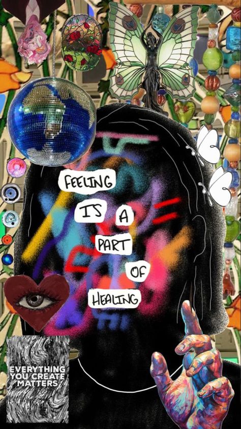 Psydelic Aesthetic, Artistic Moodboard, Healing Collage, Collages Aesthetic, Feel Your Feelings, Collage Moodboard, Moodboard Aesthetic, Hippie Wallpaper, Picture Collage Wall