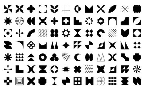 Set collection geometric shapes trendy s... | Premium Vector #Freepik #vector #nature #color #black #modern Shapes Graphic Design, Basic Shapes Design, Bombay Velvet, Logo School, Graphic Shapes Design, Vector Nature, Geometric Nature, Type Inspiration, Luxury Logo Design