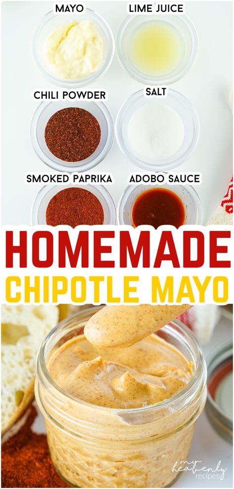 chipotle mayo Easy Chipotle Sauce, Subway Mayo Recipe, Subway Sauce Recipe, Chipotle Mayo Recipe Easy, Sauce For Sandwiches, Chipotle Mayonnaise Recipe, Homemade Chipotle Mayo, Chipotle Mayo Sauce, Chipotle Mayo Recipe