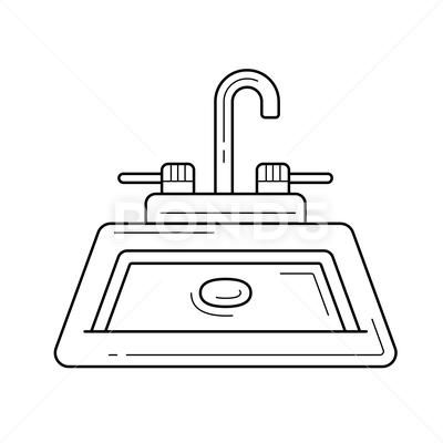 Sink line icon. Stock Illustration #AD ,#line#Sink#icon#Illustration Kitchen Sink Drawing, Sink Illustration, Sink Drawing, Kitchen Cartoon, Infographic Website, Cleaning Lady, Vector Line, Spelling Bee, Diy Embroidery Patterns