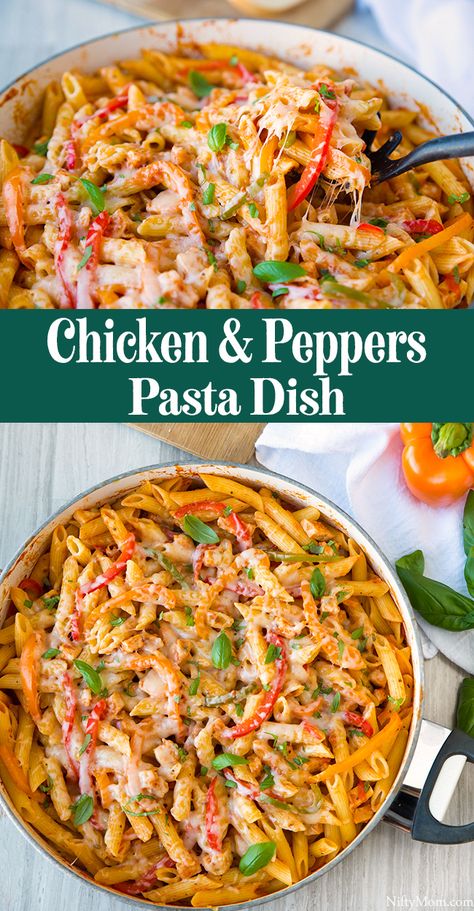 Chicken & Peppers Pasta {Quick & Easy Dinner} Chicken Peppers Pasta, Chicken Peppers And Onions, Peppers Pasta, Mongolian Chicken, Chicken Peppers, Recipes With Chicken And Peppers, Easy Pasta Dinner, Pepper Pasta, Pasta Dinners