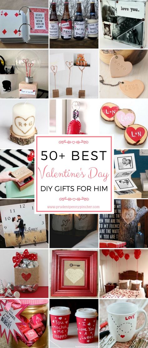 50 DIY Valentines Day Gifts for Him #valentinesday #valentinesdaygiftideas Valentines Presents For Him, Diy Valentines Day Gifts, Cheap Valentines Day Gifts, Diy Valentines Day Gifts For Him, Saint Valentin Diy, Cadeau St Valentin, Valentines Bricolage, Diy Valentines Day, Valentines Gift Bags