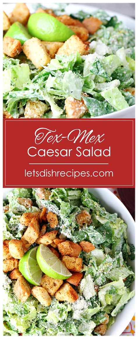 Tex Mex Salad, Salad Caesar, Classic Caesar Salad, Caesar Salad Recipe, Salad Pasta, Salad Recipes For Dinner, Yummy Salad Recipes, Tex Mex Recipes, Salad Bar