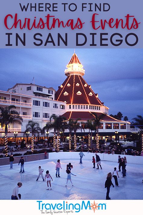 San Diego Christmas events offer the spirit of the season in California with 15 activities for all ages, many of them free or budget-friendly. This San Diego Christmas event guide tells you where to find the best things to do for families during the holidays. From theme parks like SeaWorld & LEGOLAND, museums and a Santa tea party, these indoor & outdoor events will allow families to enjoy the gorgeous SoCal winter weather, making seasonal memories together. (photo credit: Hotel Del Coronado) San Diego Christmas, Best Christmas Vacations, Coronado San Diego, San Diego Activities, Together Photo, Seaworld San Diego, Legoland California, Activities For All Ages, Boat Parade