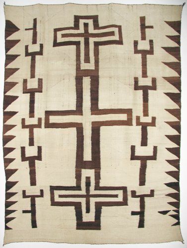 Natural Transitional textile with crosses c. 1890 Cross Rugs, Native Rugs, Western Motifs, Native Decor, Native American Rug, Navajo Textiles, Native American Blanket, Gallery Aesthetic, Native American Rugs