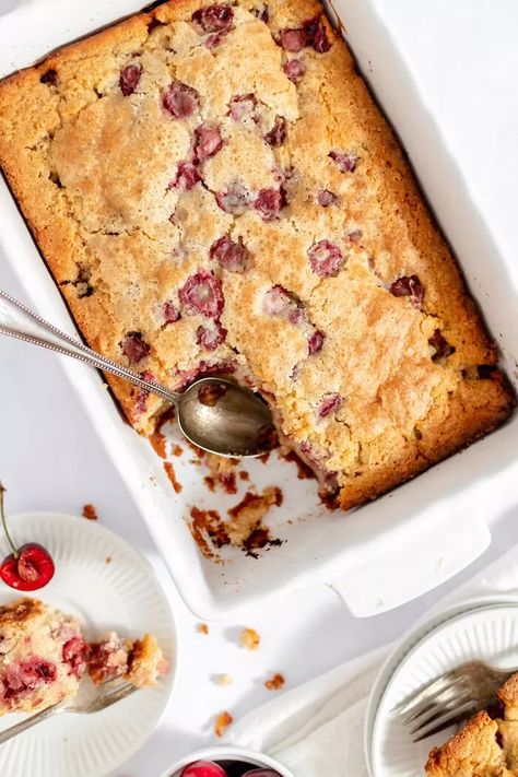 Sour Cherry Cake - The Frugal Farm Wife Pitted Sour Cherry Recipes, Sour Cherry Desserts, Canned Sour Cherry Recipes, Cherry Pudding Cake, Sour Cherry Cake Recipe, Forest Recipes, Cherry Quick Bread, Cherry Dessert Recipes, Sour Cherry Cake