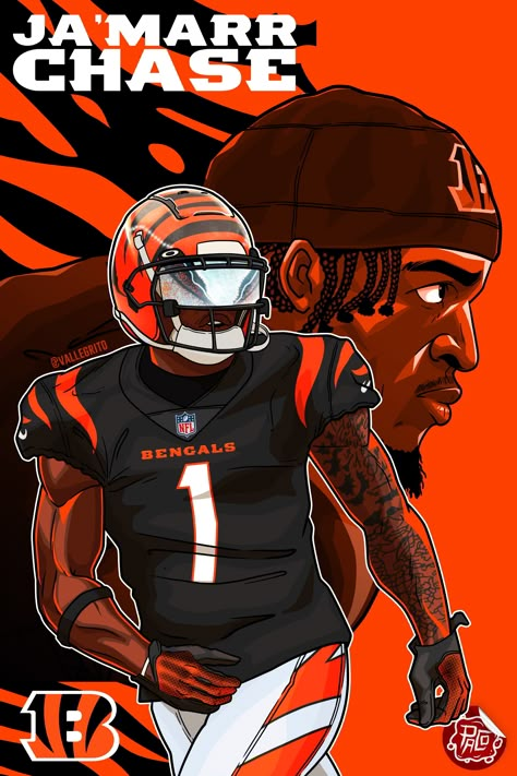 Cincinnati Bengals Ja'Marr Chase NFL Poster American Football Print, Sports Gift for him, Man Cave Decor, Sports Digital Print Nfl Poster, Thanksgiving Football, Nfl Football Art, Bengals Football, Kobe Bryant Wallpaper, Nfl Photos, Phillies Baseball, Nba Art, Football Team Logos