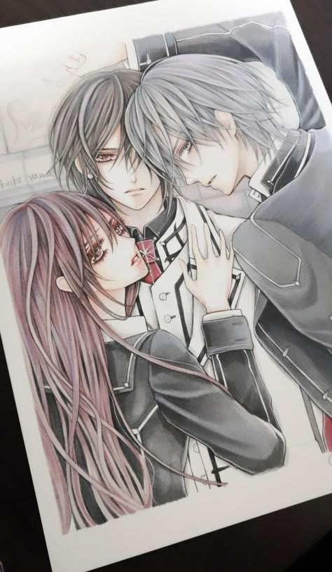 Vampire Knight Manga Panels, Zero And Yuki Matching Pfp, Vampire Knight Art, Vampire Knight Fanart, Vampire Knight Kiss, Joelle Core, Vampire Knight Zero, Yuki And Zero, Vampire Knight Kaname