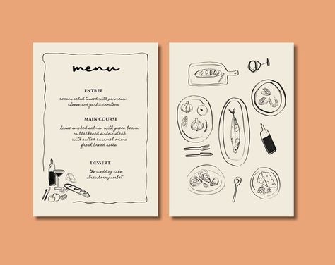 Deli Design, Menu Illustration, Digital Menu, Fun Illustration, Menu Template, Menu Cards, Wedding Stationary, Menu Design, Wedding Menu