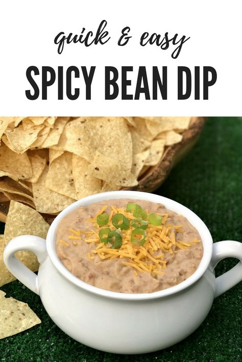 #AD It is football time and my favorite season for this recipe for Spicy Bean Dip. Grab your cheese, Luck's Pinto Beans and favorite flavorings for this super quick dish Easy Bean Dip, Party Appetizer Dips, Fancy Home, Bean Chips, Bean Dip Recipes, Homemade Beans, Huge Tv, Homemade Appetizer, Pinto Bean