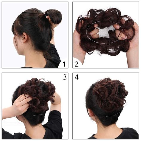 Fake Hair Buns, Messy Bun Hairstyle, Thick Natural Hair, Donut Bun, Wavy Hair Extensions, Bun Hair Piece, Chignon Hair, Instagram Hairstyles, Twist Ponytail