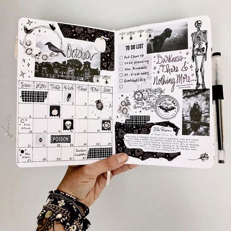 October Bucket List, Goals Bullet Journal, The Dark Night, Bullet Journal Cover Ideas, Art Journal Therapy, Bullet Journal Design Ideas, Diary Ideas, Bullet Journal Art, Journal Themes