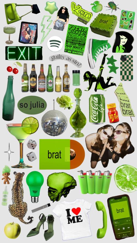 Brat Aesthetic Outfit, Brat Green, Brat Party, Brat Outfits, Brat Aesthetic, Brat Summer, Fake Life, Music Journal, Birthday Collage