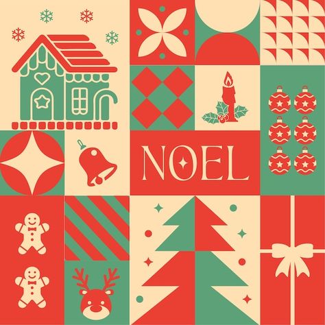 Christmas Geometric Pattern, Xmas Packaging Design, Christmas Design Packaging, Retro Packaging Design, Christmas Card Graphic, Kids Christmas Design, Advent Themes, Christmas Design Ideas, Christmas Branding