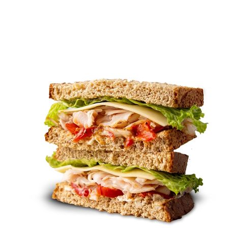 Smoked Turkey and White Cheddar Sandwich | Farmer’s Fridge Roasted Red Pepper Sandwich, Red Pepper Sandwich, Smoked Turkey Sandwich, Cheddar Sandwich, Green Leaf Lettuce, Sprouted Grain Bread, Smoked Turkey Breast, Leaf Lettuce, Sprouted Grains