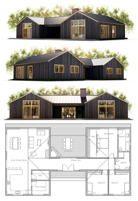 Pole Barn House Plans, Shipping Container House Plans, Building A Container Home, Barndominium Floor Plans, Small House Plan, Container House Plans, Container House Design, Barn Style House, Barn Homes