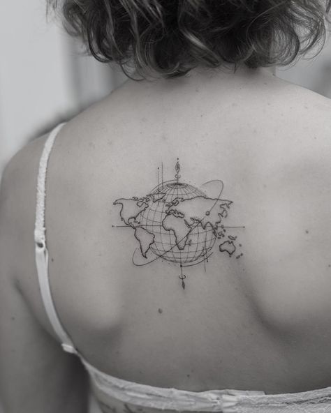 10 Best Globe Tattoo Ideas You Have To See To Believe! | Outsons | Men's Fashion Tips And Style Guides Globe Tattoo Ideas, Mv Tattoo, World Globe Tattoos, Liam Tattoo, World Travel Tattoos, Globe Tattoo, World Map Tattoos, Globe Tattoos, Compass Rose Tattoo