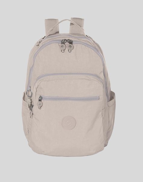 Kipling Backpack Aesthetic, Beige Backpacks, Kipling Backpack, Aesthetic Backpack, School Vibes, Cool School Supplies, Kipling Bags, Study Aesthetic, School Things