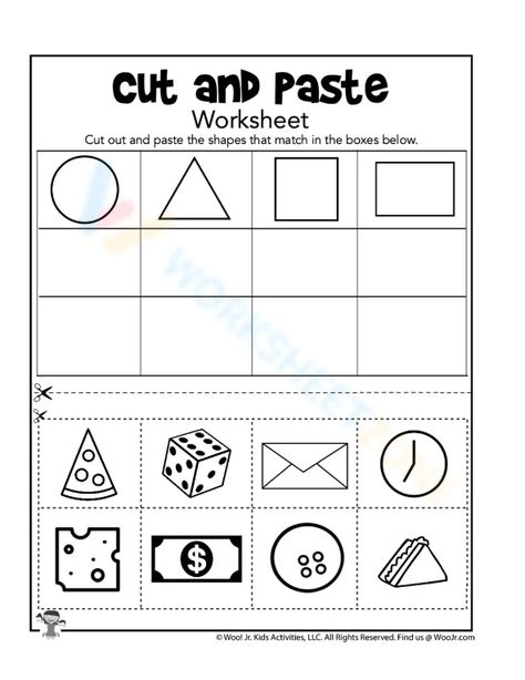 Triangle, square, circle, rectangle...Here I all have. Let's try it out! #math #shapes #geometry #cut&paste #worksheet #printables #matching #crafts #paper #sortingshapes #kindergarten #preschool #cut #practice Math Worksheets For Kids, Math Shapes, Shape Sort, Cut And Paste Worksheets, Free Preschool Worksheets, Geometry Shape, Shapes Worksheets, Kids Cuts, Triangle Square