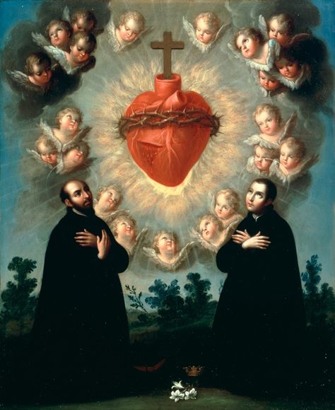 Traditional Roman Catholicism, Catholic Devotions and Spirituality, Catholic Catechism, Catholic Theology and Philosophy, and spiritual reflections. Luis Gonzaga, St Ignatius Of Loyola, St Ignatius, Beadwork Embroidery, The Sacred Heart, Sacred Heart Of Jesus, Heart Of Jesus, Catholic Art, Fashion Painting