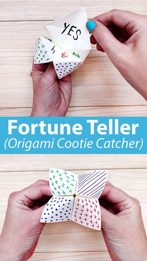 Cootie Catcher - Fortune Teller Cootie Catcher Ideas, Origami Fortune Teller, Fortune Teller Paper, Cootie Catcher, Origami Butterfly, How To Make Slime, Origami Flowers, Fortune Teller, Coloring Markers