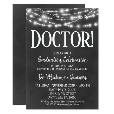 Chalkboard Doctor Graduation Party Invitation #Ad , #AFFILIATE, #Graduation#Party#Invitation#Shop Doctoral Graduation Party, Dba Graduation, Doctorate Party, Doctorate Graduation Party, Doctor Graduation Party, Doctoral Graduation, Doctorate Graduation, Nursing School Graduation Party, Medical Business Card