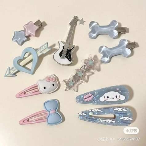 Harajuku Hair Clips, Cutecore Accessories, Cute Accessories Kawaii, Cute Hairclips, Hello Kitty Hair Clips, Kawaii Hair Clips, Sanrio Accessories, Cute Hair Clips, Hello Kit