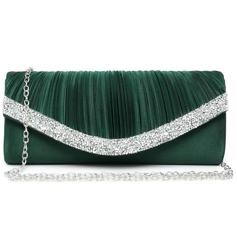 Prom Dinner, Formal Clutch, Green Clutches, Rhinestone Clutch, Wedding Purse, Clutch Purse Evening, A Cell, Evening Purse, Rhinestone Trim