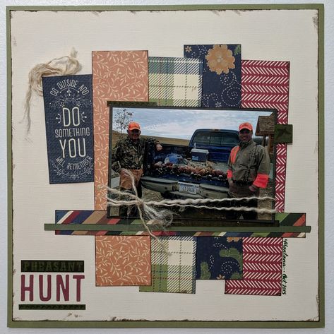 Hunting Scrapbook Pages, Hunting Scrapbook Layouts, Hunting Scrapbook, Fishing Scrapbook, Scrapbook Themes, Moose Hunting, Goose Hunting, 12x12 Scrapbook Layouts, Scrapbook Titles