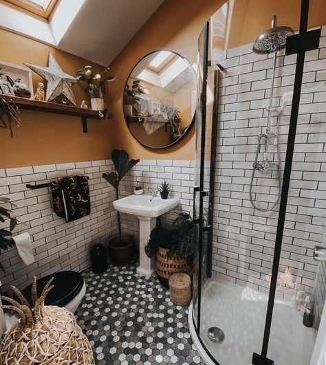 Downstairs Shower Room, Palace Decor, Dark Home Decor, Yellow Bathrooms, Dream Rooms, Dream House Decor, Shower Room, House Inspo, Dream Home Design