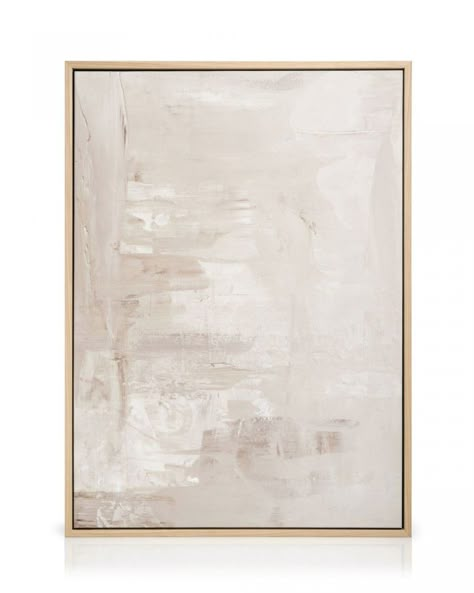 A canvas print with an elegant abstract painting featuring broad, textured brush strokes in white and beige. A sophisticated addition to any wall or gallery.Depth: 1.26 inThis motif is printed on canvas with a flat surface.  This is an exclusive motif, originally hand-painted by an artist in our Art Studio.  Please note, 100x140 cm canvases need two hooks for hanging. Hooks are not included. Beige Abstract Wall Art, Simple Beige Painting, Beige And White Painting, Cream Abstract Painting, Beige Wall Paint Texture, Painting Background Ideas Simple, Abstract Neutral Painting, Soft Abstract Painting, Large Abstract Painting Modern