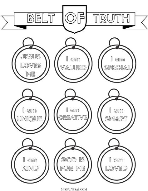 Armor Of God For Preschoolers, Belt Of Truth Craft Printable, Armor Of God Crafts For Kids, Armor Of God Coloring Page Free Printable, Armour Of God Worksheet, Gods Armor Craft, Armour Of God Crafts, Belt Of Truth Craft, Armor Of God Lesson Free Printable