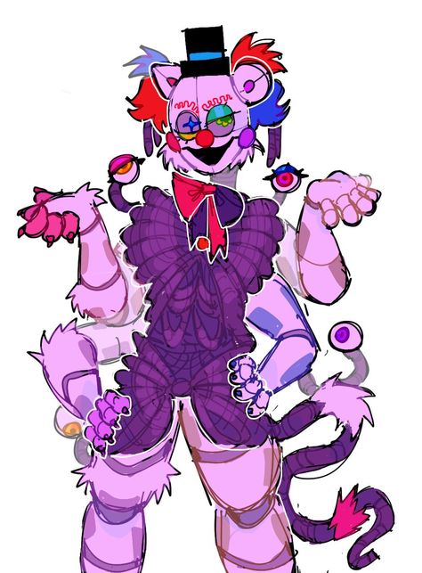 Fnaf Security Breach Redesign, Funtime Chica Fanart, Ennard Fanart, Fnaf Oc Animatronic, Fnaf Designs, Funtime Chica, Clown Oc, Fnaf Pfp, Funtime Freddy