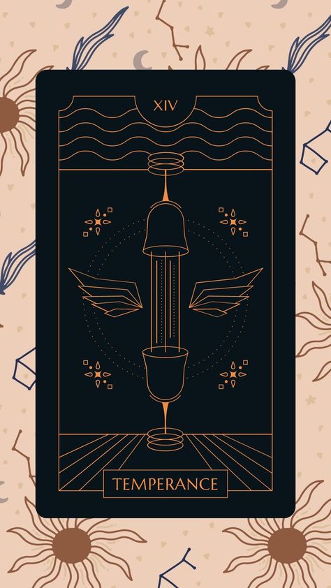 Temperance Wallpaper, Temperance Tattoo, Tarot Wallpapers, Hierophant Tarot, Temperance Tarot, Wedding Illustration, Aesthetic Wallpapers, Mood Board, Sense