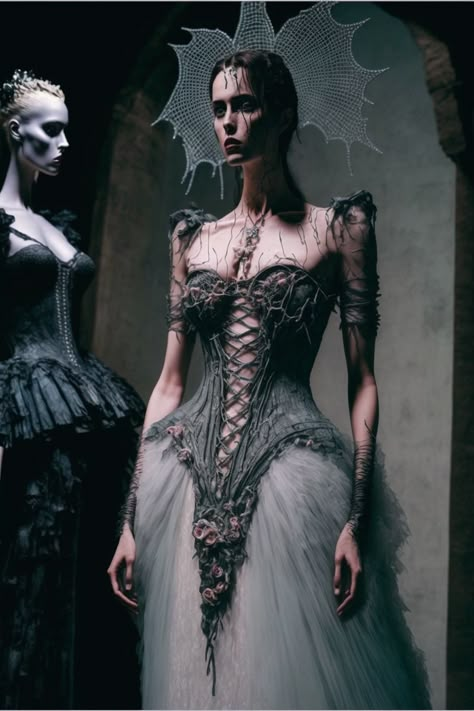 Ethereal Gothic Spring wedding dress gown Gothic Spring, Goth Wedding Dresses, Gothic Gowns, Goth Wedding, Halloween This Year, Skin Secrets, Fashion Aesthetics, Creative Halloween Costumes, Gothic Wedding