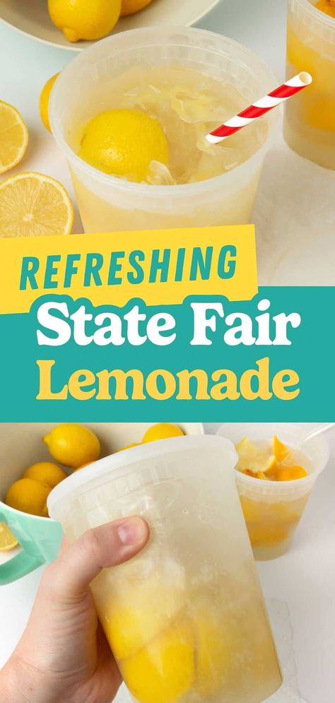 State Fair Drinks, Diy Fair Lemonade, How To Make Fair Lemonade, State Fair Lemonade, State Fair Lemonade Recipe, Easy Food Crafts, Fair Lemonade Recipe, Fair Lemonade, Lemonade Station