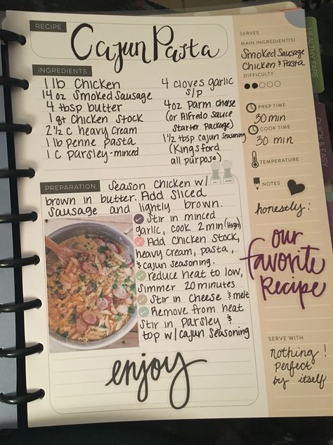 Started making my recipe planner from Happy Planner- recipes and pics found on Pinterest. Stickers used from happy planner and Little Miss Fancy Plans. Cookbook Recipe Template, Recipes For Dinner Written, Cute Cookbook Ideas, Recipe Book Recipes, Homemade Cook Book Ideas Recipe Binders, Homemade Recipe Books Diy, Happy Planner Recipe Book Ideas, Recipe Scrapbook Ideas, Cookbook Ideas Make Your Own