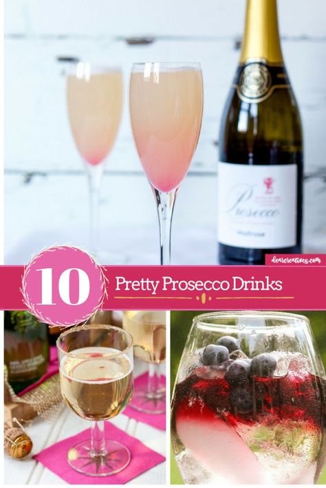 10 Pretty Prosecco Drinks - Looking for festive holiday drinks? This post has them also tips for setting up your drink station. #cocktails  #Prosecco #recipes #proseccodrinks #partydrinks #tips #howto #drinkstation #dearcreatives #thanksgiving #christmas Processco Cocktails, Prosecco Recipes, Prosecco Drinks, Festive Holiday Drinks, Christmas Drinks Alcohol Recipes, Christmas Drinks Alcohol, Church Fellowship, Beverage Station, Recipe For Teens