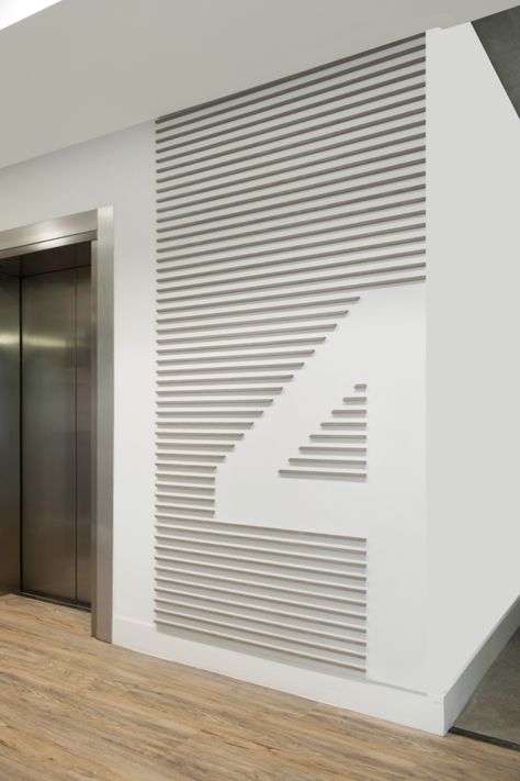 Elevator Wayfinding, Corridor Wayfinding, Elevator Signage, Interior Wayfinding, Elevator Lobby Design, Hospitality Interior Design, Elevator Lobby, Office Signage, Corridor Design