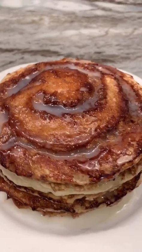 Mariam(@mxriyum) on TikTok: Cinnamon bun pancakes 🥞✨ #breakfast #cinnamonroll #pancake #recipe #fyp #foryou #baking #sahoor #ramadan #ramadanrecipe #love #cinnamonbun #myrecipe Cinamoroll Pancakes, Cinnamoroll Pancake, Cinnamon Bun Pancakes, Pancakes Breakfast, Cinnamon Bun, Exotic Food, Ramadan Recipes, Cinnamon Buns, Pancake Recipe