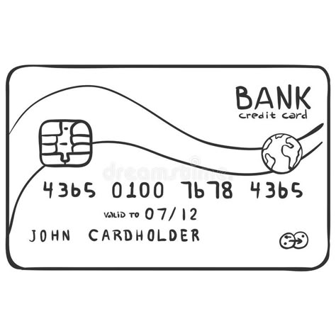 Vector Single Sketch Bank Credit Card royalty free illustration Credit Card Drawing Aesthetic, Economics Illustration Art, Credit Card Design Graphics, Credit Card Illustration, Credit Card Design Aesthetic, Economics Illustration, Credit Card Drawing, Credit Card Design Ideas, Credit Card Aesthetic