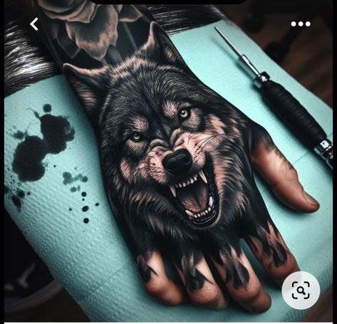 Wolf Hand Tattoo Men, Men’s Hand Tattoo, Tiger Hand Tattoo, Husky Tattoo, Werewolf Tattoo, Unique Hand Tattoos, Animal Tattoos For Men, Wolf Tattoos Men, Wolf Tattoo Sleeve