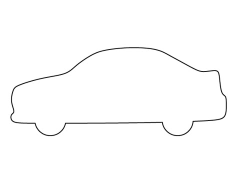 Car pattern. Use the printable outline for crafts, creating stencils, scrapbooking, and more. Free PDF template to download and print at http://patternuniverse.com/download/car-pattern/ Car Stencil, Car Template, Cake Templates, Paper Car, Shape Templates, Printable Chart, Bookmark Template, Stencil Templates, Patch Aplique