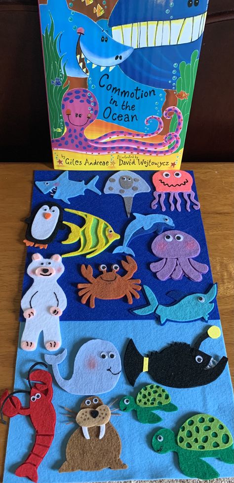 Commotion in the Ocean inspired felt board/flannel board story characters, felt board story, flannel board story, teaching resource, teaching with felt, story time, circle time, group time, story retelling, kindergarten, pre school, homeschooling, Preschool Felt Board Ideas Story Time, Story Telling Props Ideas, Felt Board Stories Templates Printables, Felt Story Board, Felt Stories For Preschoolers, Felt Story Boards Ideas, Winter Felt Board, Felt Board Ideas, Feltboard Stories