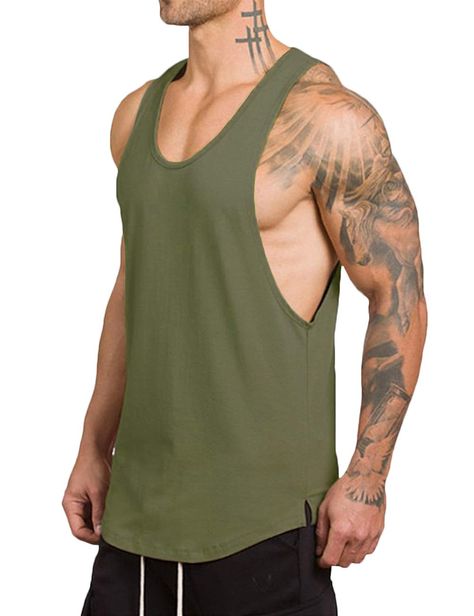 Open Side Shirt, Men Gym Vest, Stringer Tank Top, Gym Vests, Cut Tank Top, Men's Workout, Chest Tattoo Men, Gym Tanks, Sports Vest