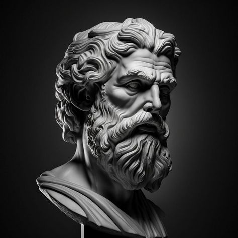 Epictetus Wallpaper, Epictetus Tattoo, Seneca Tattoo, Plato Tattoo, Stoic Philosophers, Greek Mythology Statue, Surfboard Painting, Zeus Tattoo, Statue Tattoo