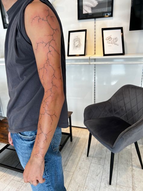 Mens Lightning Bolt Tattoo, Lighting Forearm Tattoo, Thunder Arm Tattoo, Thunderstorm Tattoo Sleeve, Tattoo Thunder And Lightning, Thunder Lightning Tattoo, Lightning Bolt Leg Tattoo, Lightning Strike Tattoo Arm, Lightening Bolt Tattoo Arm