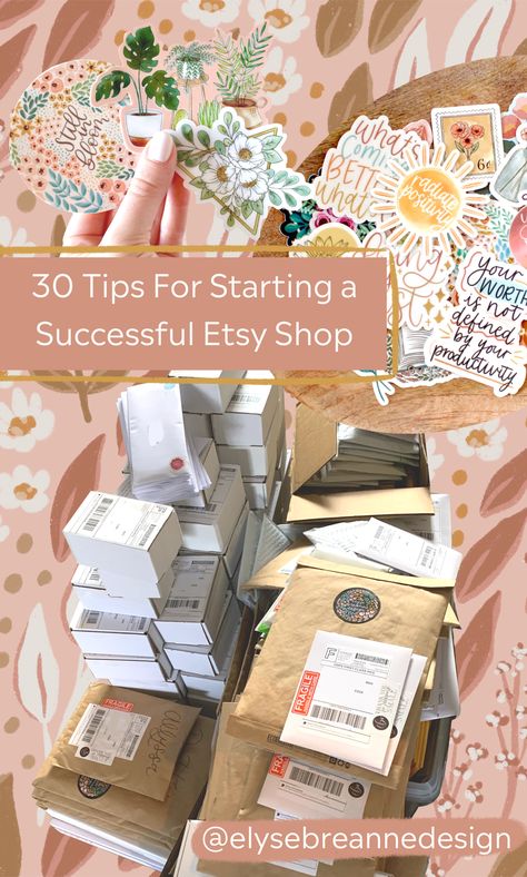 How To Start An Etsy Sticker Shop, Start Your Own Craft Business, Free Gift Ideas For Etsy Customers, Etsy Shop Goals, Best Way To Ship For Small Business, How To Start Your Own Sticker Business, How To Start A Sticker Shop, How To Ship Etsy Orders, How To Build A Successful Etsy Shop