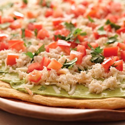 California Appetizer Pizza - The Pampered Chef® Appetizer Pizza, Gluten Free Puff Pastry, Pizza Appetizers, Avocado Spread, California Pizza, Pampered Chef Recipes, The Pampered Chef, Cold Appetizers, Party Recipes